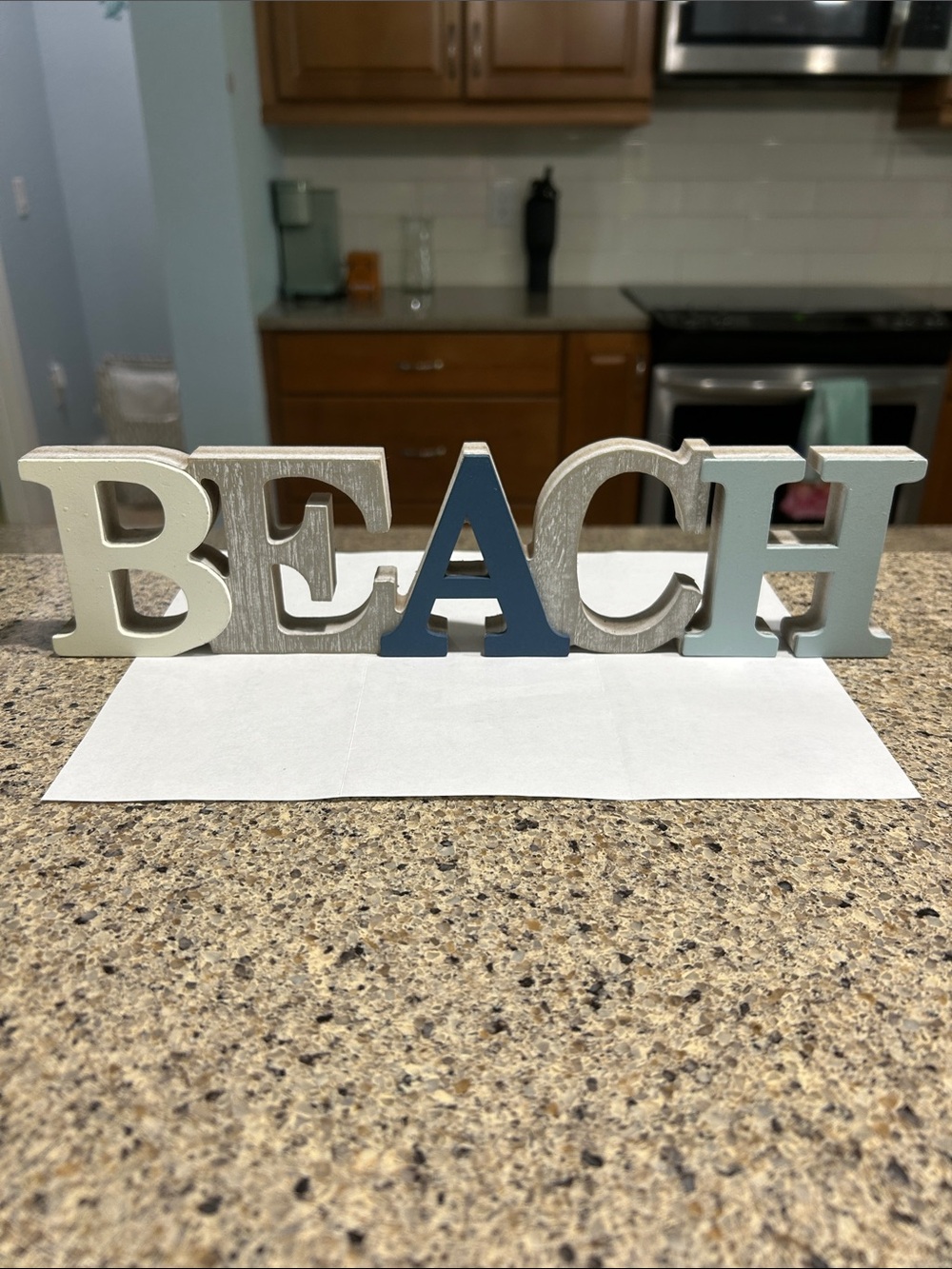 Beach Decorative Wooden Letters - Multi-Color